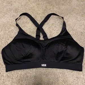 Victoria’s Secret sport racerback bra with adjustable straps. 36C, black
